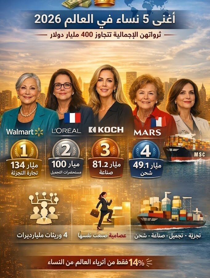 تعرّف على أغنى 5 نساء في العالم