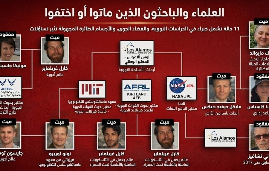 لغز العلماء الـ11 يهز أميركا… وفيات واختفاءات غامضة وتحقيق أمني عاجل