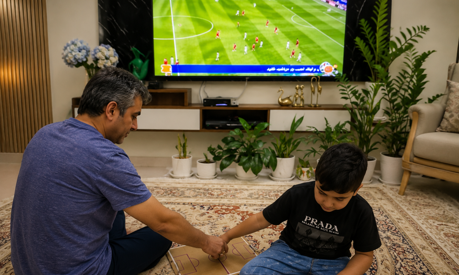 شاهد.. أب يبتكر طريقة مؤثرة ليشاهد ابنه الكفيف رونالدو