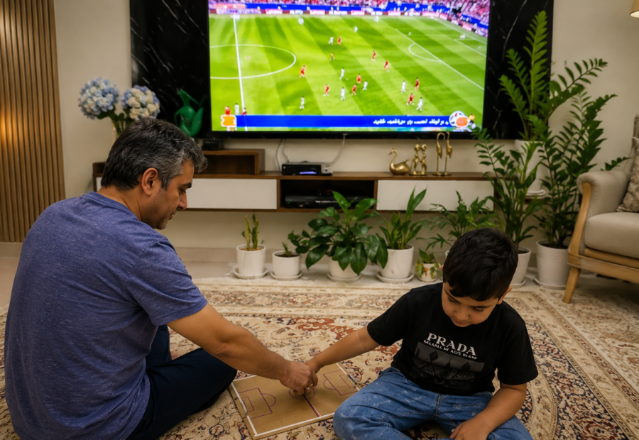 شاهد.. أب يبتكر طريقة مؤثرة ليشاهد ابنه الكفيف رونالدو