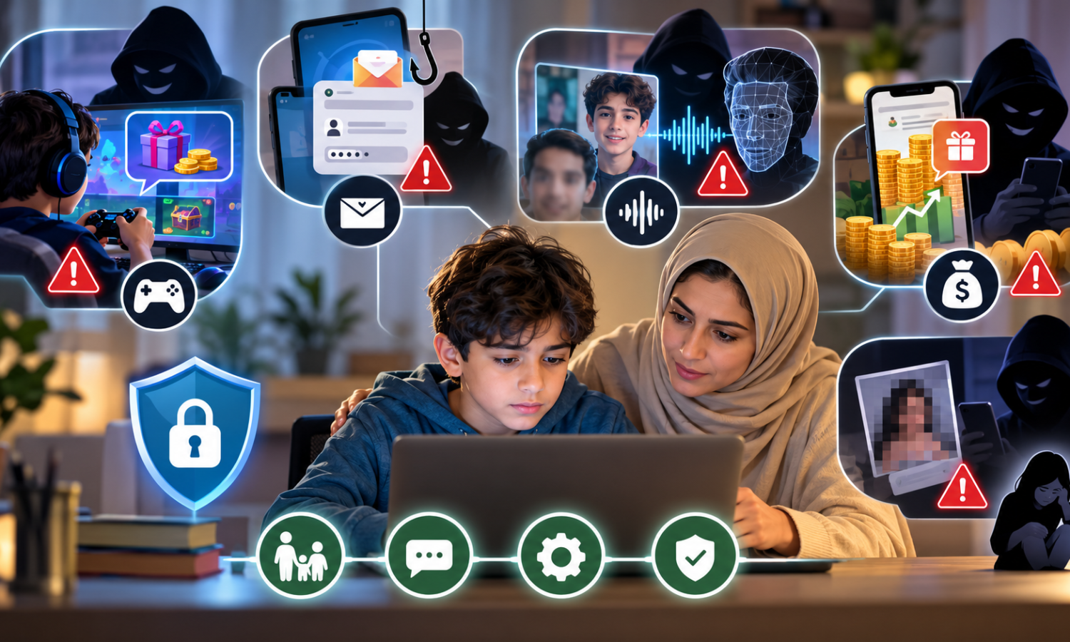 5 عمليات احتيال إلكتروني تستهدف الأطفال.. كيف تحمي أبناءك؟